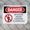 Signmission No Access Unless Conveyor Is Danger Sign, Plastic, 10in W x 7in L, 2PK OS-2PACK-DS-P-710-L-2436 - alternate 2